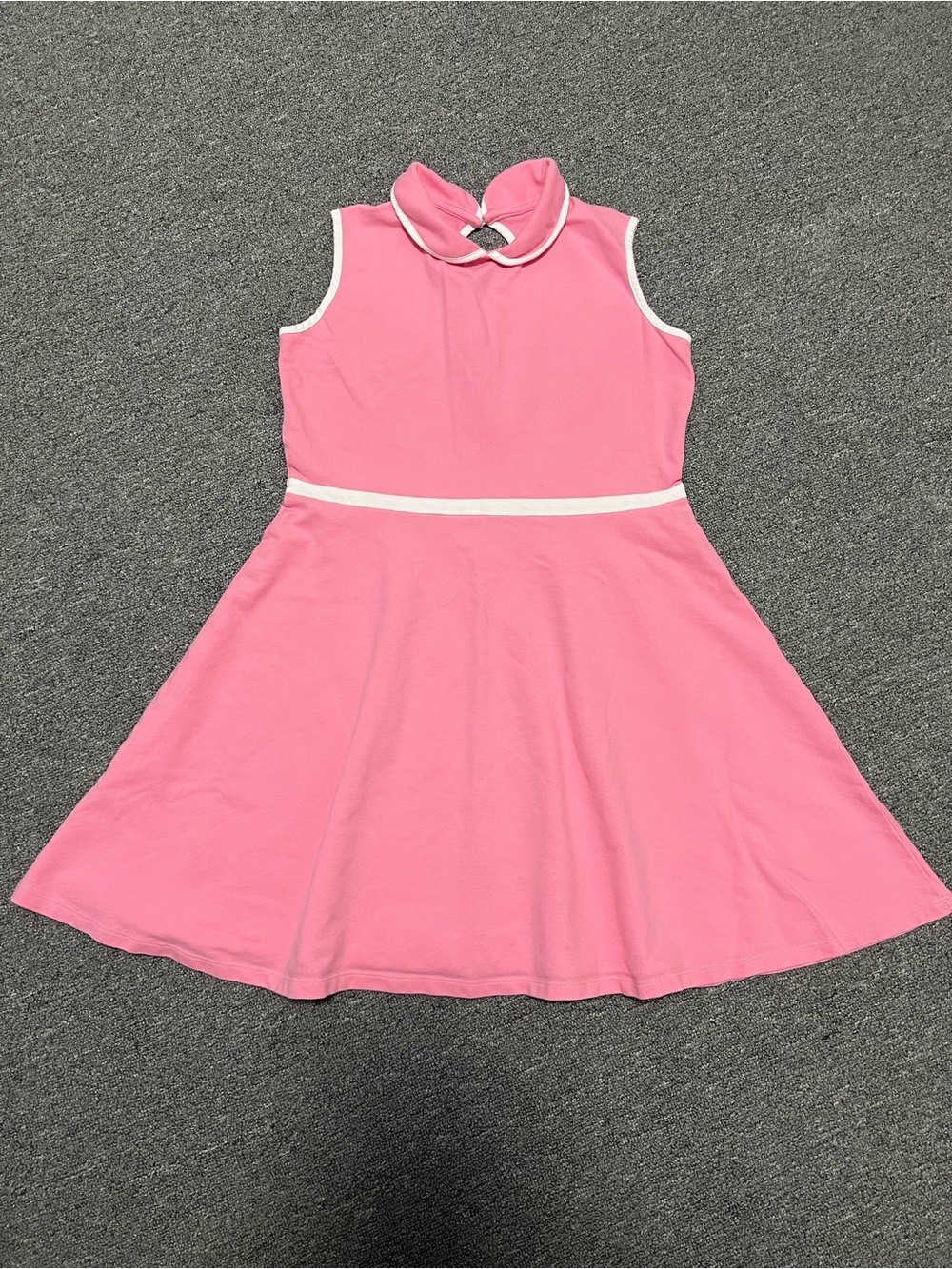 Jacadi Pink Sleeveless Dress with White Trim Girl’s 12T